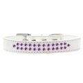 Unconditional Love Two Row Purple Crystal Dog CollarWhite Size 16 UN811423